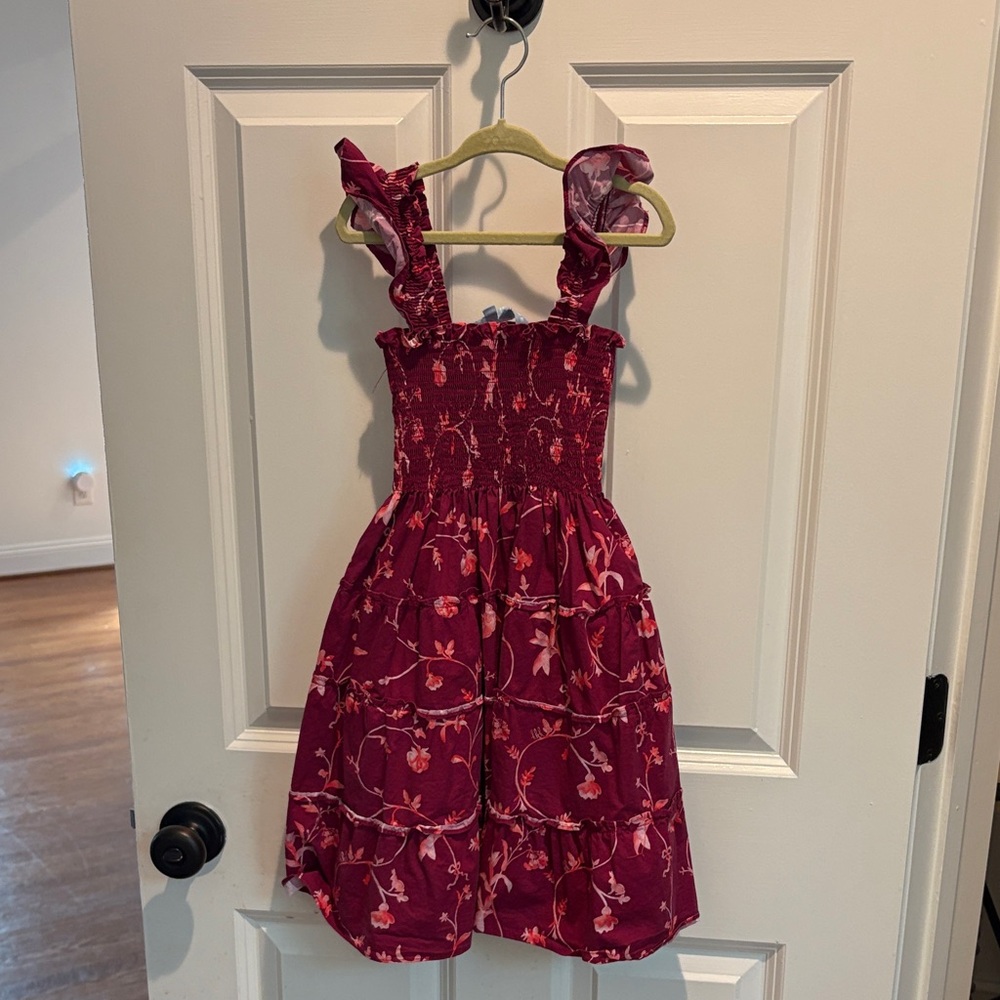 Hill House Burgundy Floral Kids Dress